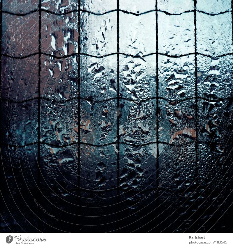 regen. zeit. Lifestyle Design Häusliches Leben Regen Fenster Glas Flüssigkeit kalt nass Einsamkeit Verzweiflung bizarr skurril Traurigkeit Wandel & Veränderung