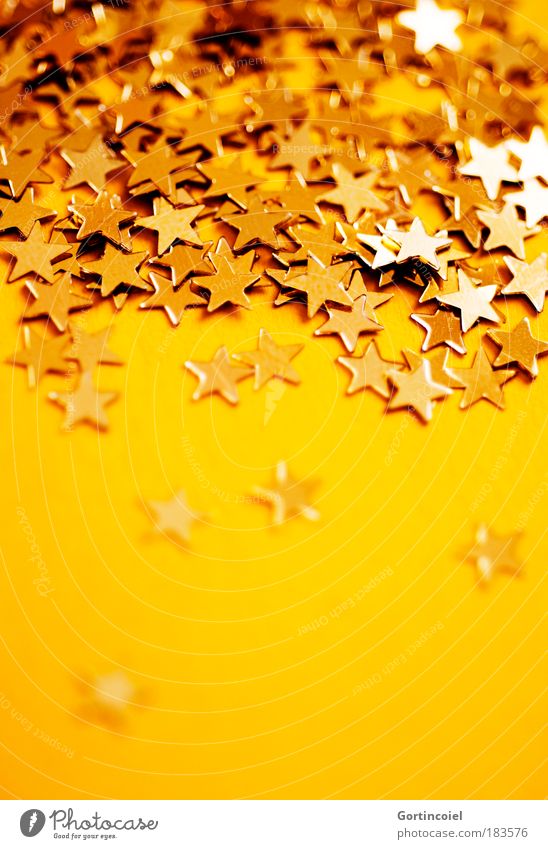 Sternregen Reichtum Winter Feste & Feiern Dekoration & Verzierung Stern (Symbol) glänzend schön gelb gold Stimmung Vorfreude schimmern Weihnachtsdekoration