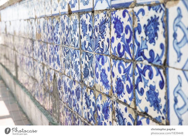 Azulejos Ferien & Urlaub & Reisen Ausflug Sightseeing Städtereise Sommer Sommerurlaub Lissabon Portugal Stadt Hauptstadt Stadtzentrum Mauer Wand Fassade
