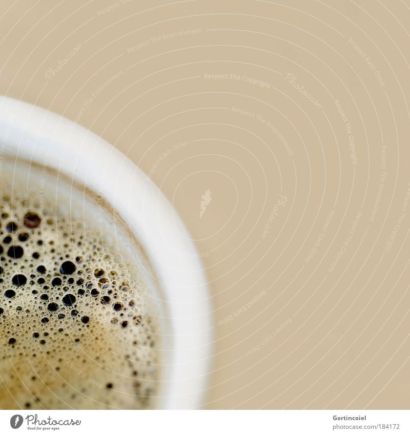Kahve Lebensmittel Kaffeetrinken Getränk Heißgetränk Espresso Schaum Tasse lecker Kaffeetasse Kaffeepause beige Koffein Foodfotografie Farbfoto Innenaufnahme