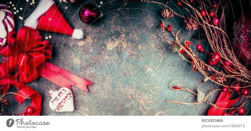 Weihnachten Hintergrund mit roten Dekoration Stil Design Freude Winter Häusliches Leben Dekoration & Verzierung Party Veranstaltung Feste & Feiern