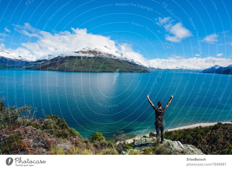 Abenteuer Neuseeland Lifestyle exotisch Freude Ferien & Urlaub & Reisen Ausflug Ferne Freiheit Expedition Camping Berge u. Gebirge wandern Mensch Junger Mann