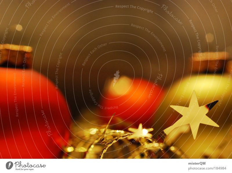 Geist der Weihnacht. Kunst Kultur ästhetisch Weihnachten & Advent Weihnachtsstern Gold rot Dekoration & Verzierung Schmuck Baumschmuck Christbaumkugel