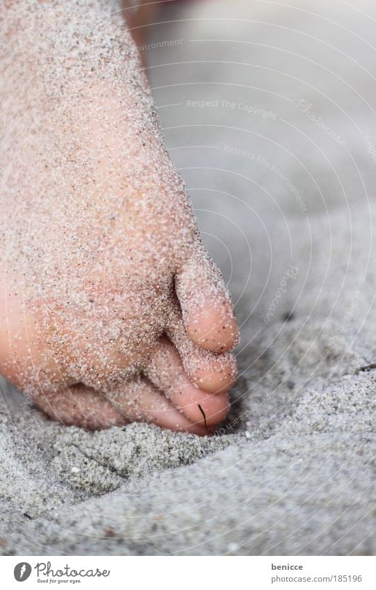 Gestrandet Fuß Sand Strand Ferien & Urlaub & Reisen Sandstrand Erholung Mensch Detailaufnahme Nahaufnahme Zehen Schuhsohle Fußsohle liegen Reisefotografie