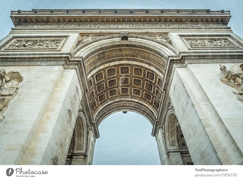 Arc de Triomphe von Paris im Detail Design Ferien & Urlaub & Reisen Tourismus Kultur Stadt Hauptstadt Gebäude Architektur Sehenswürdigkeit Wahrzeichen Denkmal