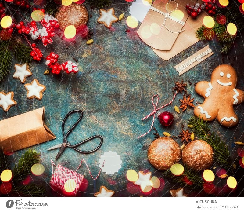 Weihnachtsgeschenke verpacken Teigwaren Backwaren Süßwaren Ernährung Festessen Stil Design Freude Häusliches Leben Tisch Feste & Feiern Weihnachten & Advent