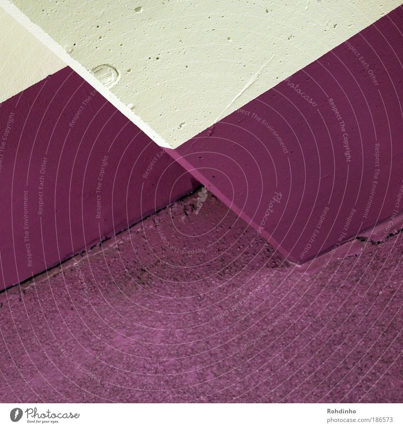 deep purple Stil Design Wohlgefühl Tapete Kunst Menschenleer Haus Gebäude Architektur Mauer Wand Fassade Stein eckig violett weiß Coolness modern Perspektive
