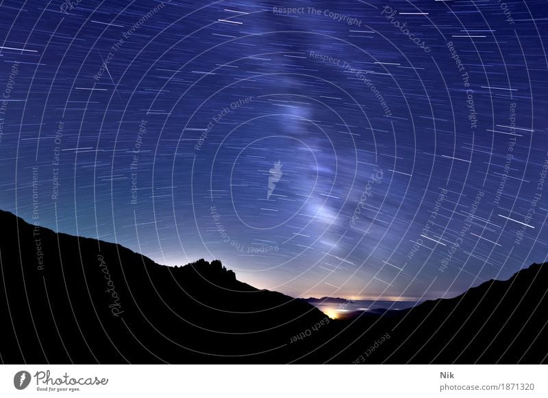 GR20 Refuge d'Asinao Umwelt Natur Landschaft Urelemente Wolkenloser Himmel Nachthimmel Stern Horizont Schönes Wetter Felsen Alpen Berge u. Gebirge Gipfel