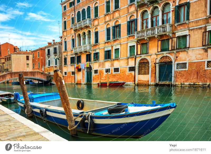 Grand Canal in Venedig am sonnigen Tag Ferien & Urlaub & Reisen Tourismus Ausflug Abenteuer Sightseeing Städtereise Sommer Sommerurlaub Insel Haus Landschaft