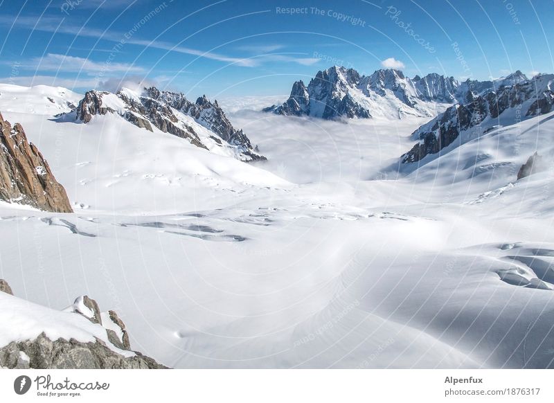 Felsig, Eisig, Spaltig Klettern Bergsteigen Natur Landschaft Schönes Wetter Frost Felsen Alpen Berge u. Gebirge Mont Blanc Gipfel Schneebedeckte Gipfel