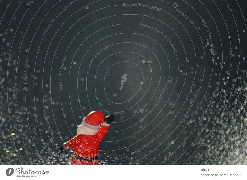 FROHE WEIHNACHTEN !! Feste & Feiern Weihnachten & Advent Nikolausmütze Weihnachtsmann Wasser Wassertropfen sprühen spritzen rot Winter Dezember Winterstimmung