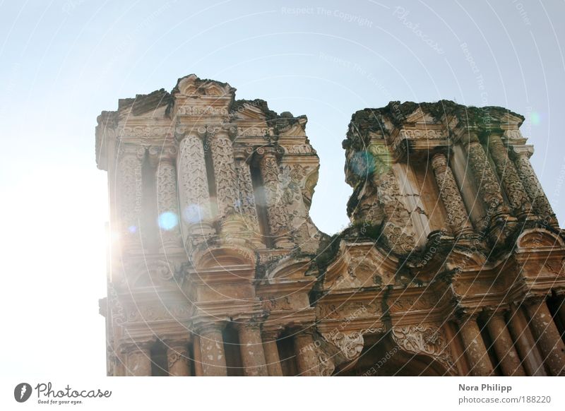 Die beleidigte Kathedrale Ferien & Urlaub & Reisen Sightseeing Städtereise Himmel Sonne Sonnenlicht Antigua Guatemala Mittelamerika Altstadt Kirche
