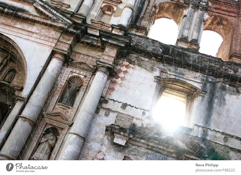 La ruina Ferien & Urlaub & Reisen Sightseeing Städtereise Himmel Sonne Antigua Guatemala Kleinstadt Altstadt Kirche Ruine Bauwerk Gebäude Architektur Mauer Wand