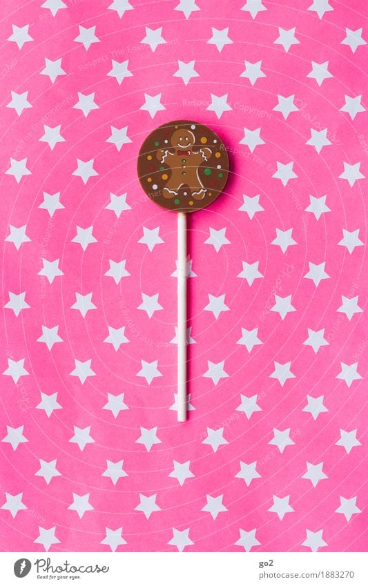 Schoko-Lolli Süßwaren Schokolade Lollipop Ernährung Weihnachten & Advent Geburtstag Stern (Symbol) Fröhlichkeit lecker süß braun rosa Freude genießen