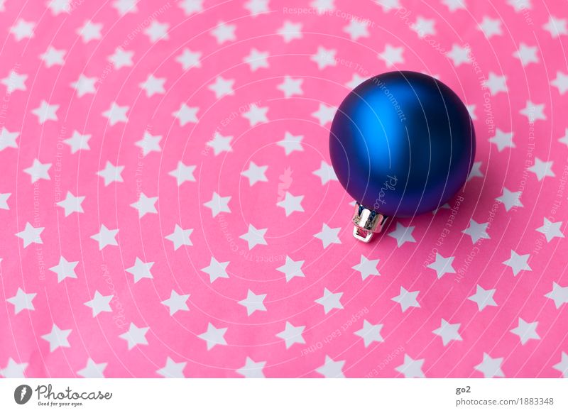 Sternchen und Kugel Weihnachten & Advent Dekoration & Verzierung Kitsch Krimskrams Stern (Symbol) ästhetisch rund blau rosa Vorfreude Weihnachtsdekoration