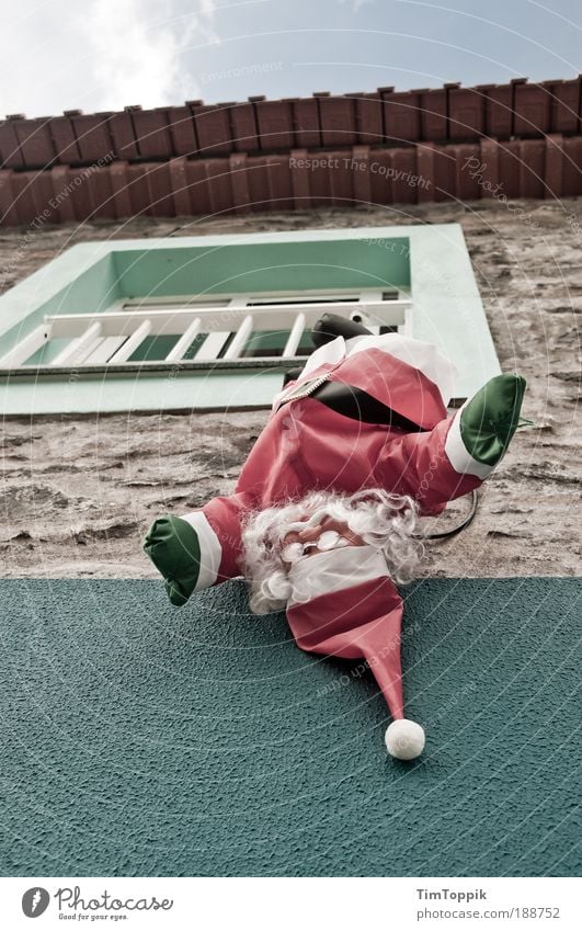 Boas Festas! Haus mehrfarbig Weihnachten & Advent Weihnachtsmann Geschwindigkeit Dezember Fenster Portugal Spanien Wand Weihnachtsdekoration Weihnachtsfigur