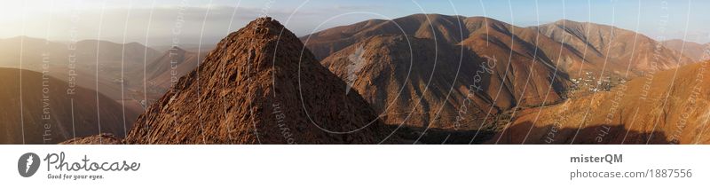Bergpanorama II Umwelt Natur ästhetisch Panorama (Bildformat) Panorama (Aussicht) Berge u. Gebirge Gipfel Fuerteventura Landschaft Ferne hoch steinig