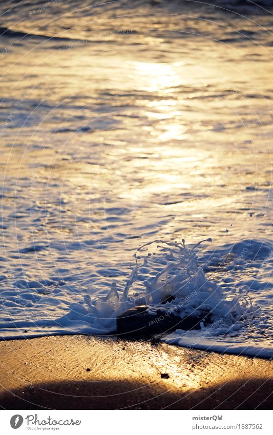 Wasserskulptur I Kunst Kunstwerk ästhetisch Wassertropfen Wasseroberfläche Wasserwirbel Meer Küste Wellen Gischt Urlaubsfoto Idylle friedlich Farbfoto