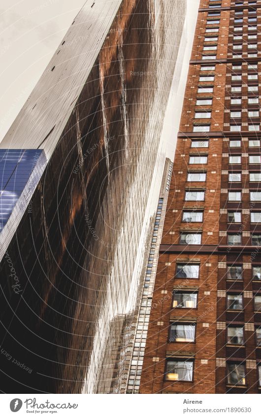 Spieglein, Spieglein an der Wand... New York City Amerika Stadtzentrum Skyline Menschenleer Haus Hochhaus Architektur Fassade gigantisch glänzend hoch dünn