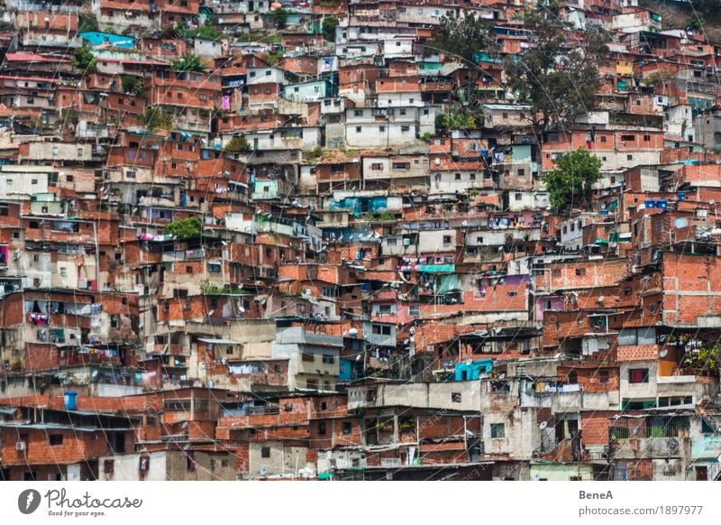 Barrio / Favela / Slum in Caracas, Venezuela überbevölkert Armut chaotisch exotisch Stadt Elendsviertel Architektur Kriminalität geschlossen Stadtteil Nachbar