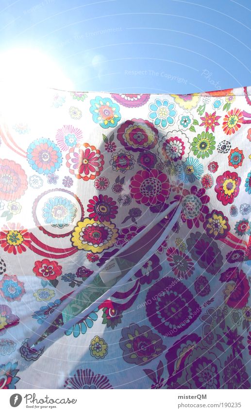 bloomy days. Luft ästhetisch Stoff viele Stilrichtung mehrfarbig Dekoration & Verzierung Tuch Sommer Wäscheleine Waschtag aufhängen Farbfoto Außenaufnahme