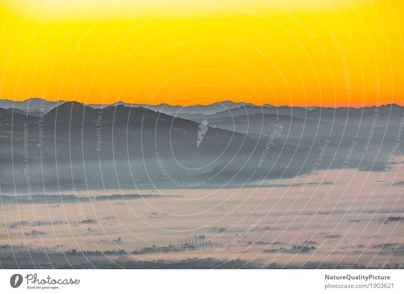 sunset over bodensea Umwelt Natur Landschaft Wasser Himmel Wolkenloser Himmel Horizont Sonne Sonnenaufgang Sonnenuntergang Sonnenlicht Herbst Alpen