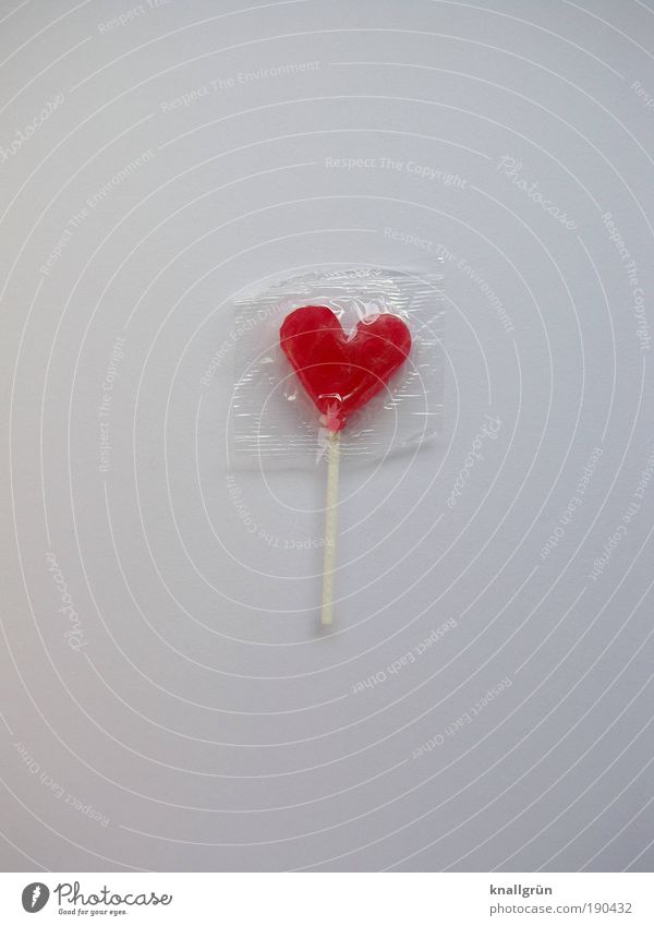 Sweetheart Lebensmittel Süßwaren Dauerlutscher Lollipop Ernährung Herz Glück Kitsch lecker rot weiß Gefühle Lebensfreude Sympathie Liebe Verliebtheit Romantik