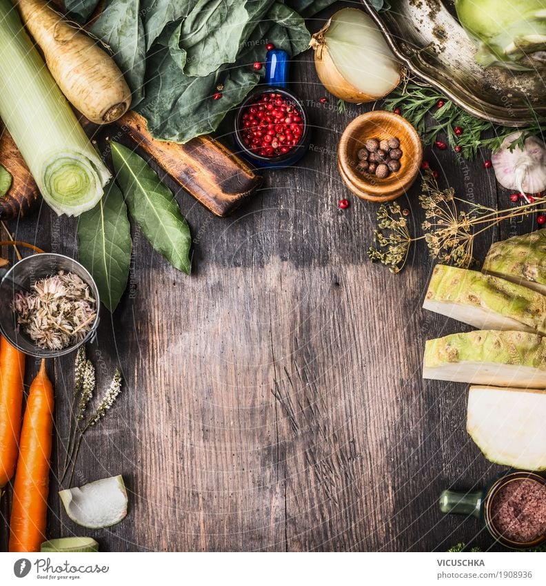 Bio-Gemüse Zutaten für gesundes Kochen Lebensmittel Kräuter & Gewürze Ernährung Bioprodukte Vegetarische Ernährung Diät Geschirr Stil Design Gesundheit