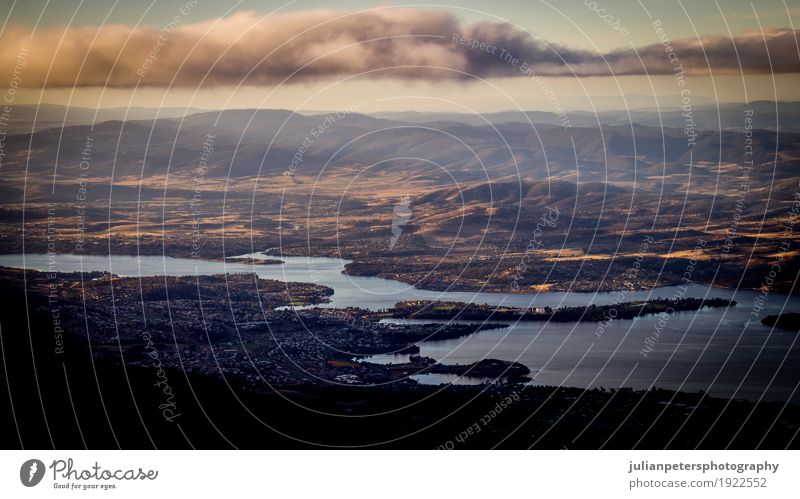 Blick vom Mount Wellington of Hobart, Tasmanien, Australien schön Ferien & Urlaub & Reisen Tourismus Abenteuer Freiheit Meer Insel Berge u. Gebirge Natur