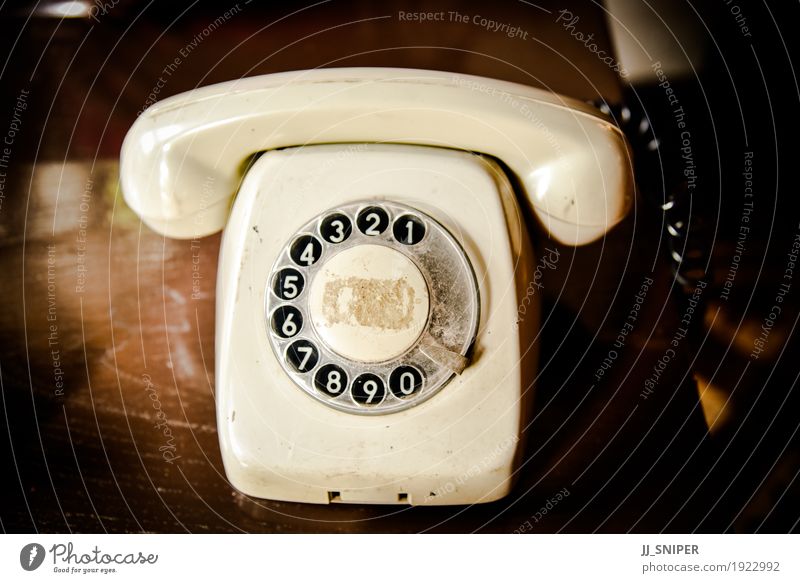 Vintage Telefon Lampe Büro Business sprechen Technik & Technologie Holz Ziffern & Zahlen Linie alt Kommunizieren Telefongespräch dreckig retro braun schwarz