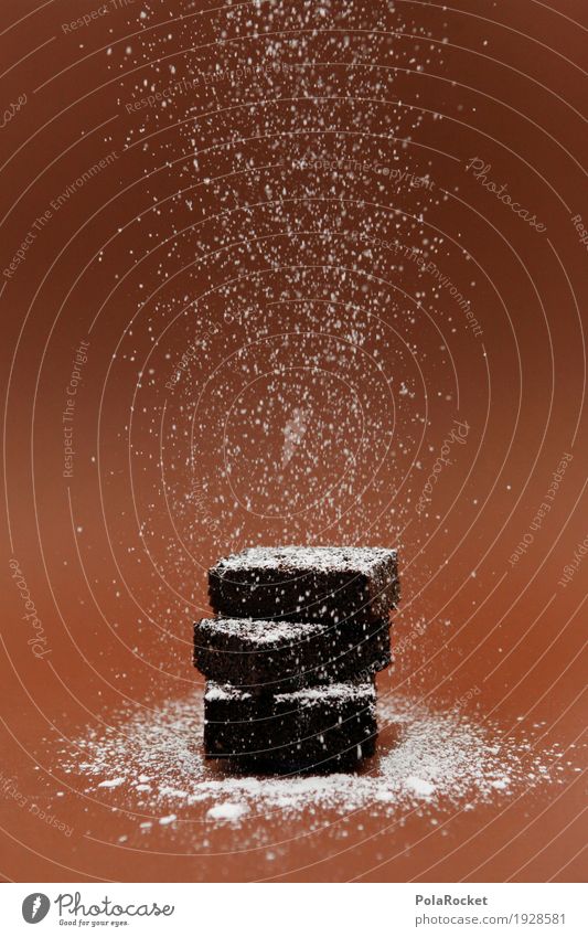 #AS# Schokodingsbums III Kunst ästhetisch Schokolade Schokoladenkuchen Schokoladenstreusel schokobraun Puderzucker 3 lecker Appetit & Hunger Süßwaren Farbfoto