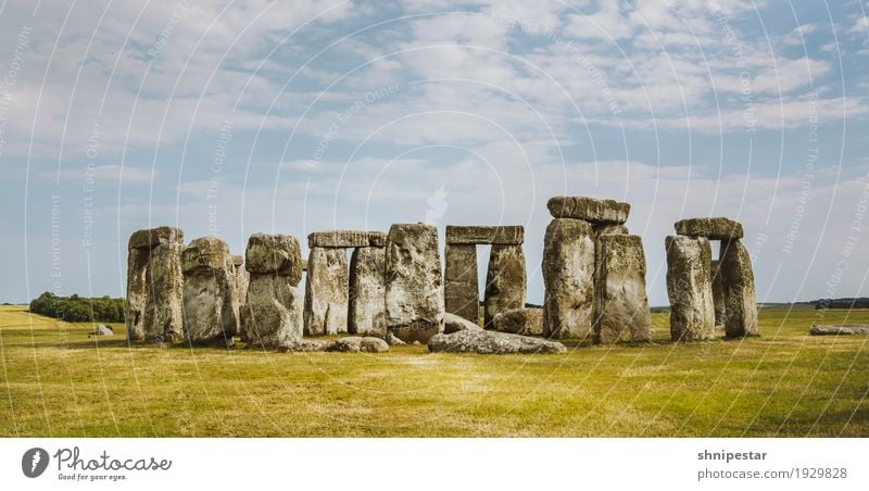 Stonehenge Ferien & Urlaub & Reisen Tourismus Ausflug Städtereise Sommerurlaub Kunst Skulptur Kultur Landschaft Himmel Amesbury Salisbury England Großbritannien