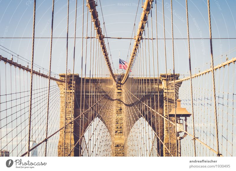 Brooklyn Bridge Ferien & Urlaub & Reisen Tourismus Ausflug Ferne Freiheit Sightseeing Städtereise Kultur New York City Amerika Stadt Hauptstadt Stadtzentrum