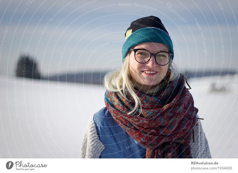 Jule | im Winter Freizeit & Hobby Ausflug Mensch feminin Junge Frau Jugendliche Erwachsene Gesicht 1 18-30 Jahre Umwelt Natur Landschaft Schönes Wetter Schnee