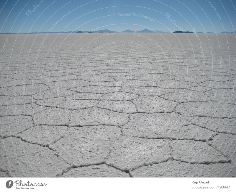 Salar de Uyuni Natur Landschaft Pflanze Urelemente Erde Wasser Himmel Wolkenloser Himmel Horizont Klima Schönes Wetter Hügel Wüste Menschenleer Sehenswürdigkeit