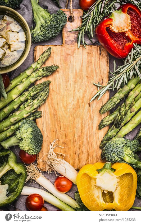 Spargel und Gemüse Zutaten Lebensmittel Käse Kräuter & Gewürze Ernährung Mittagessen Abendessen Bioprodukte Vegetarische Ernährung Diät Stil Design Gesundheit