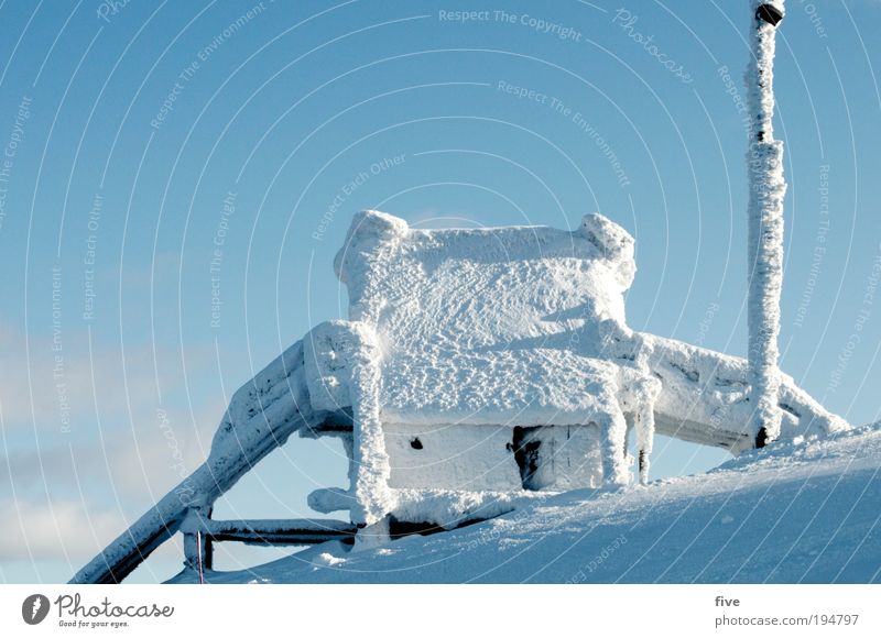 starthäuschen Ferien & Urlaub & Reisen Ausflug Ferne Freiheit Winter Schnee Winterurlaub Berge u. Gebirge Haus Umwelt Natur Schönes Wetter frieren kalt weiß Eis