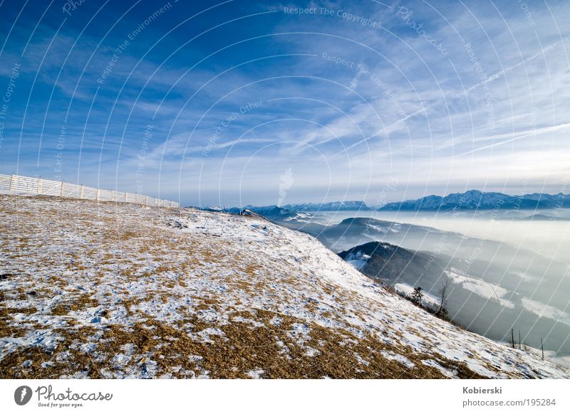 Reise in den Raum Tourismus Winter Schnee Berge u. Gebirge Natur Landschaft Himmel Wolken Eis Frost Gaisberg beobachten entdecken genießen gigantisch kalt blau
