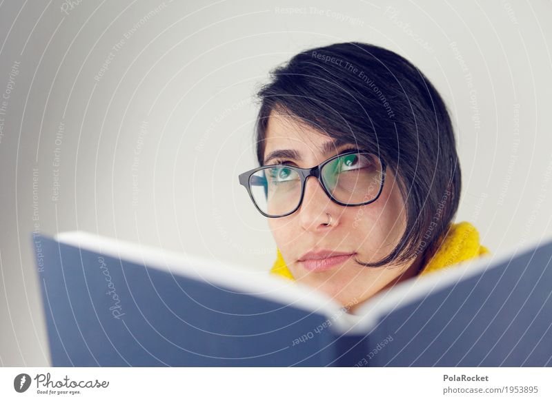 #A# knowledge 1 Mensch Konzentration lesen Buch Buchseite Buchladen Bucheinband Brille Brillenträger Frau Denken Erscheinung träumen verträumt nachdenklich