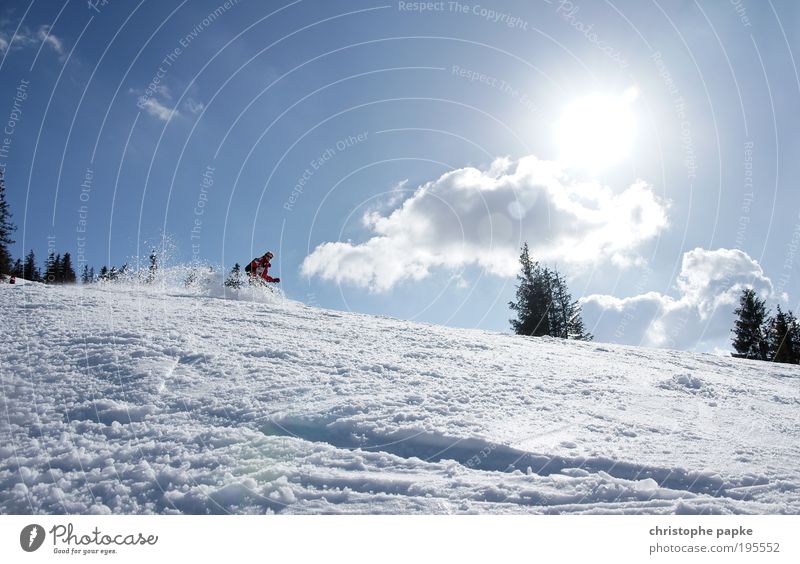 Abfahrt! Freizeit & Hobby Winter Schnee Winterurlaub Wintersport Skifahren Skier Skipiste Mensch Junge Frau Jugendliche 1 Alpen Berge u. Gebirge Brixental