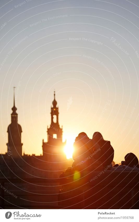 #A# Wintersonne Gemälde ästhetisch Canaletto Dresden Sachsen Skyline Lebensfreude Sonnenuntergang Hofkirche Dresden Sehenswürdigkeit Alltagsfotografie