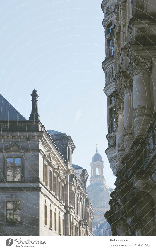 #A# Dresden im Blick I Kunstwerk ästhetisch Frauenkirche Gasse Sehenswürdigkeit Kuppeldach Kirche Kirchentag Turm Barock Gebäude Gebäudeteil Architektur