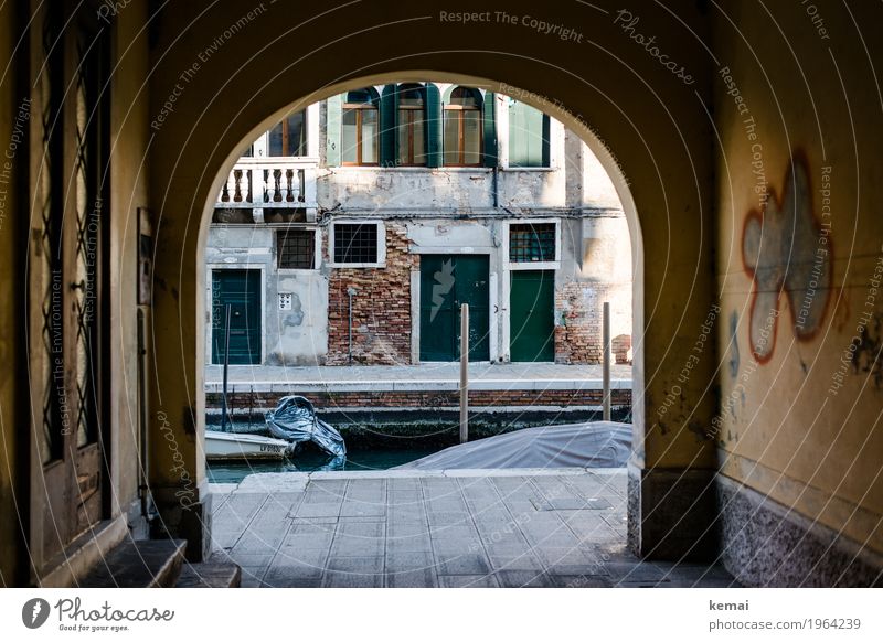 Ende des Weges ruhig Ferien & Urlaub & Reisen Tourismus Ausflug Abenteuer Städtereise Venedig Italien Stadtzentrum Altstadt Menschenleer Haus Mauer Wand Fassade