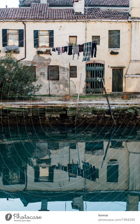 Venedig, Italien Wasser Wasseroberfläche Reflexion & Spiegelung Stadt Stadtzentrum Altstadt Menschenleer Haus Einfamilienhaus Mauer Wand Fassade Garten Fenster