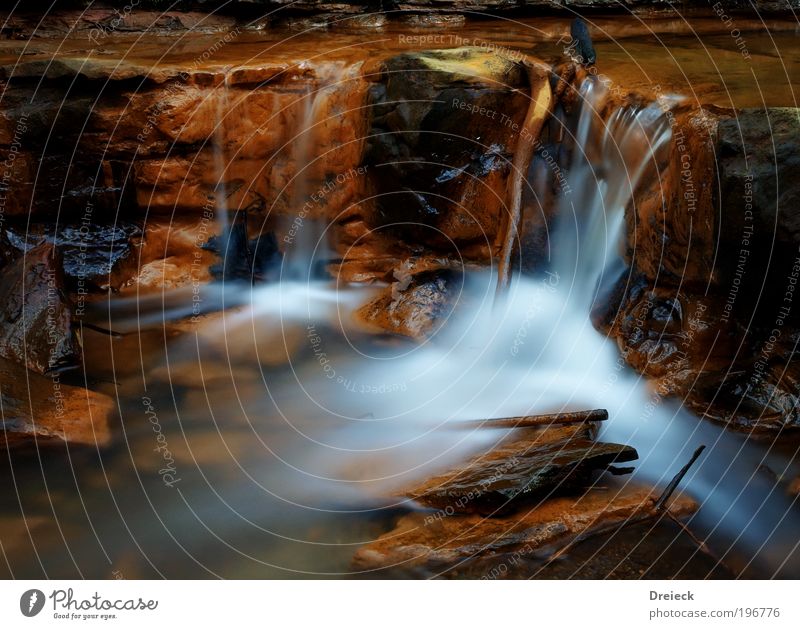 wet Lauf Umwelt Natur Landschaft Erde Wasser Wassertropfen Park Urwald Felsen Bach Fluss Wasserfall Schottland Blick träumen Flüssigkeit weich blau braun gelb