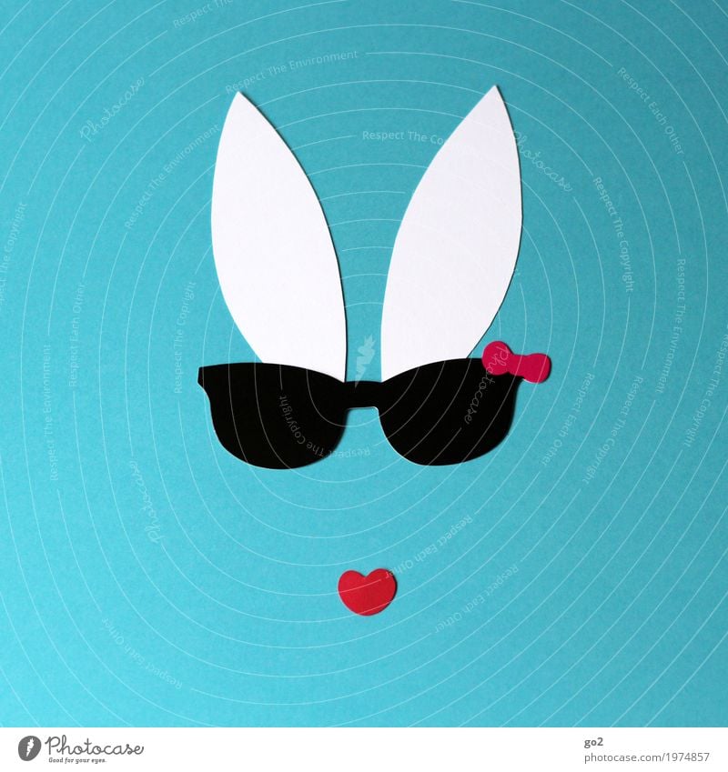 Cooles Häschen Freizeit & Hobby Basteln Ostern Sonnenbrille Tiergesicht Hase & Kaninchen Ohr Papier Herz ästhetisch Coolness einfach lustig Klischee Vorfreude