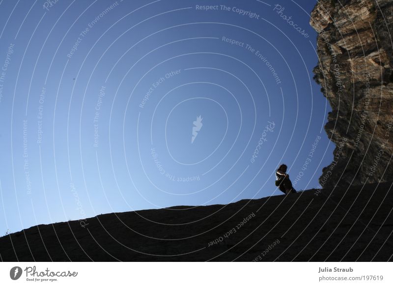 himmelhoch ruhig Freizeit & Hobby Abenteuer Freiheit Sommer Berge u. Gebirge wandern Klettern Bergsteigen Mensch maskulin Mann Erwachsene Felsen gigantisch