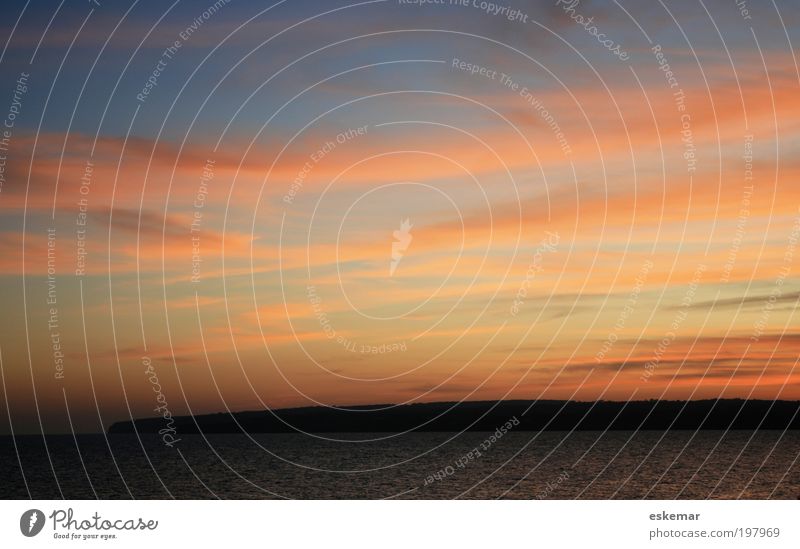 Formentera sunset Natur Landschaft Himmel Wolken Horizont Sonnenaufgang Sonnenuntergang Bucht Meer Mittelmeer Insel Balearen Gefühle Stimmung Glück