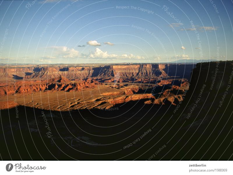 Grand Canyon Schlucht Wüste Arizona USA Stars and Stripes Amerika Felsen Ferien & Urlaub & Reisen Reisefotografie Dämmerung Sonnenuntergang sundowner Schatten