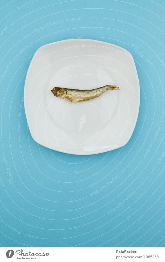 #A# sparsam Kunst Kunstwerk ästhetisch Teller Tellerrand Essen Mangel Fisch Fischereiwirtschaft Fischmarkt Sprotte Wirtschaftskrise sparen blau geräuchert